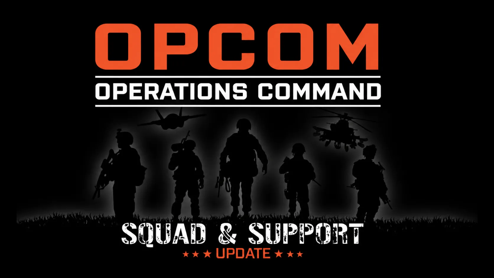 OPCOM (Operations Command): Squad & Support Update, Banner mit Soldaten-Silhouetten